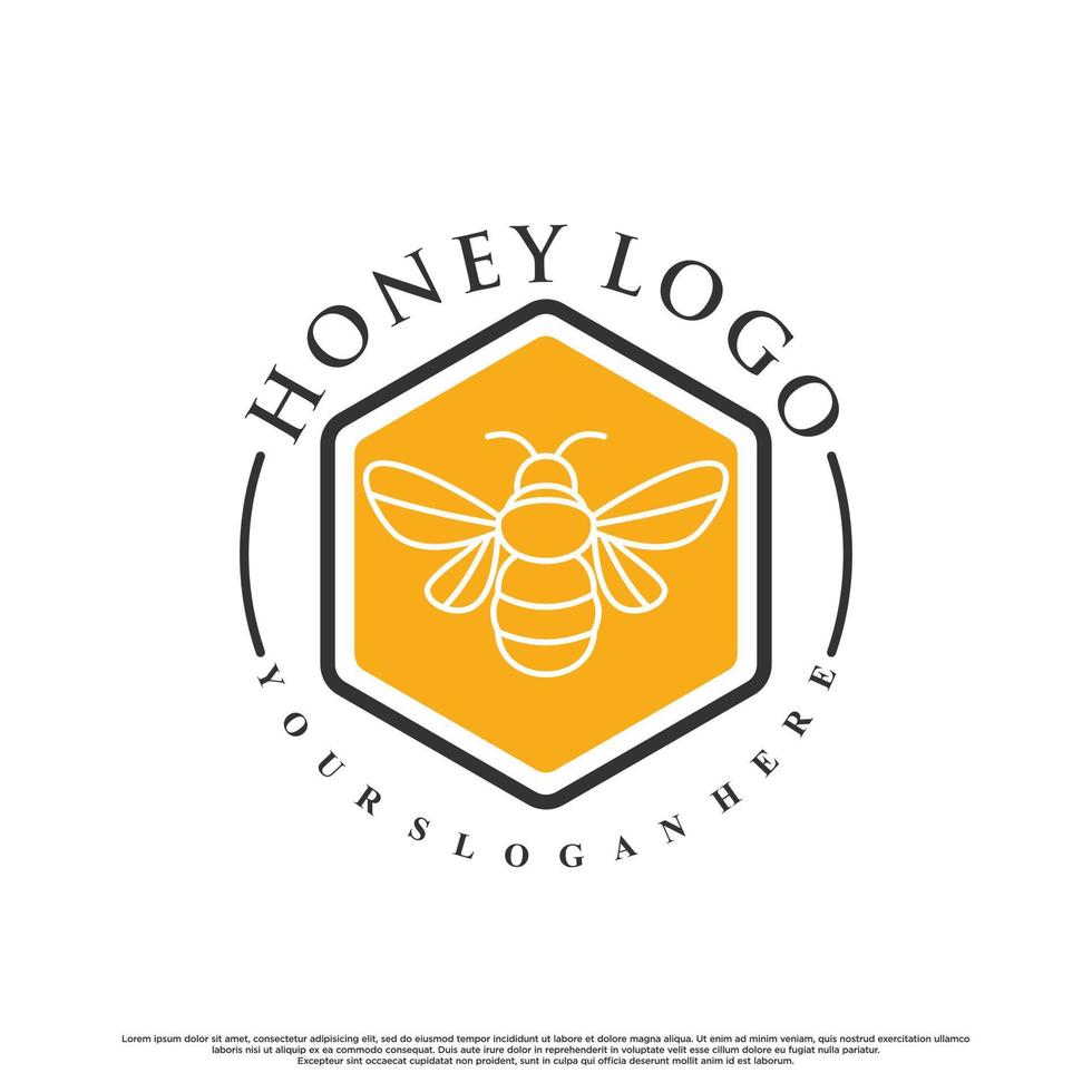 honing logo ontwerp met creatief concept premie vector