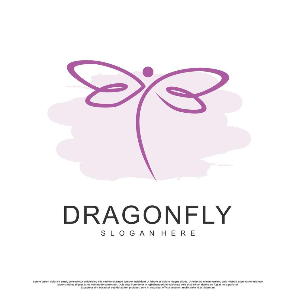 minimalistische icoon vlinder of libel logo ontwerp met uniek concept premie vector