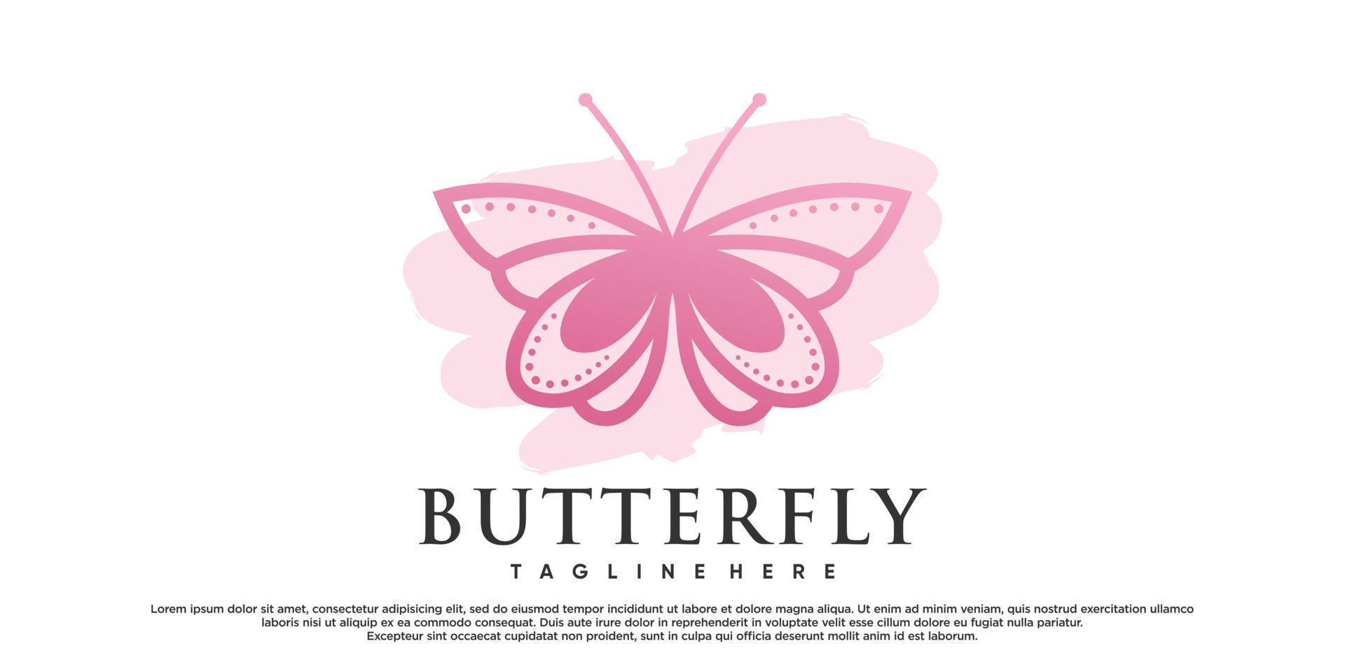 icoon vlinder logo ontwerp met creatief concept premie vector