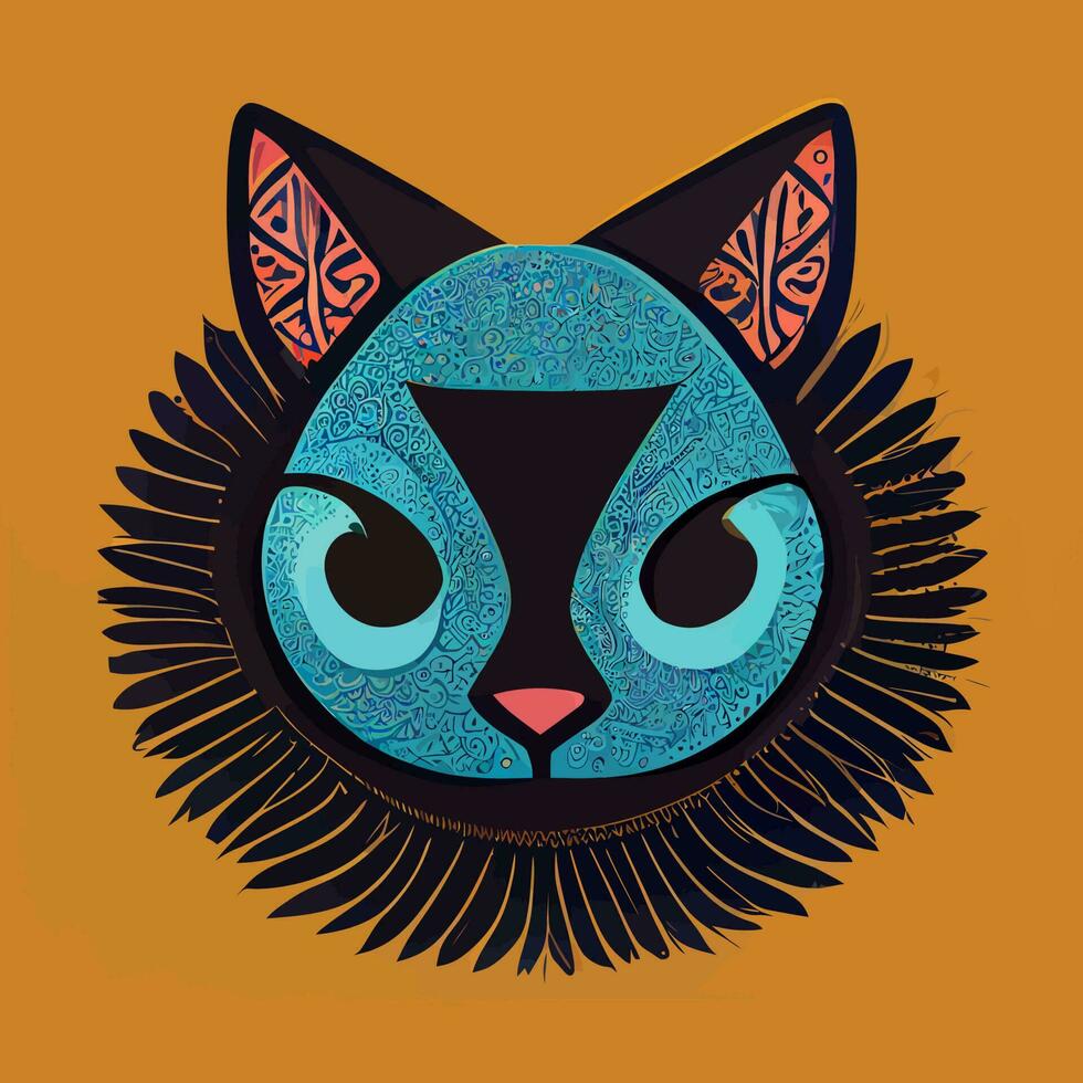 illustratie vector van schattig kat in hand- trek stijl, beeld voor het drukken Aan overhemd