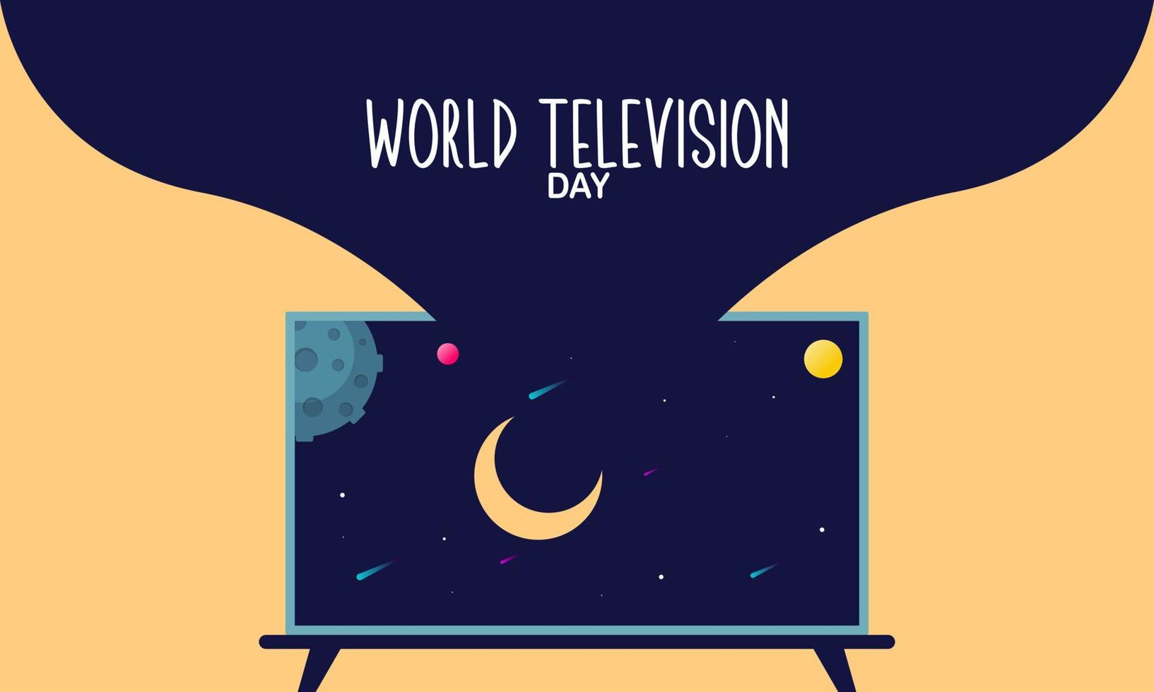 wijnoogst televisie tekenfilm illustratie. wereld televisie dag illustratie vector