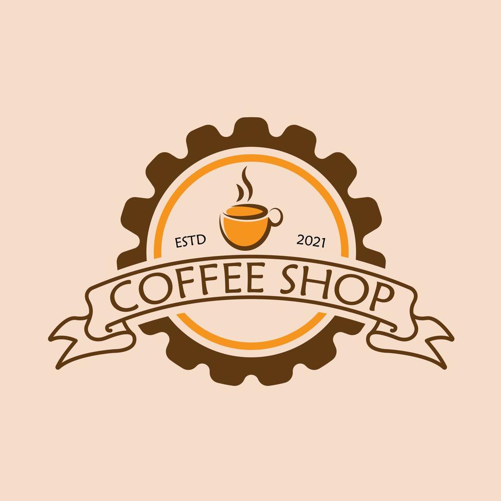 koffie winkel logo ontwerp sjabloon. postzegel logo ontwerp illustratie vector