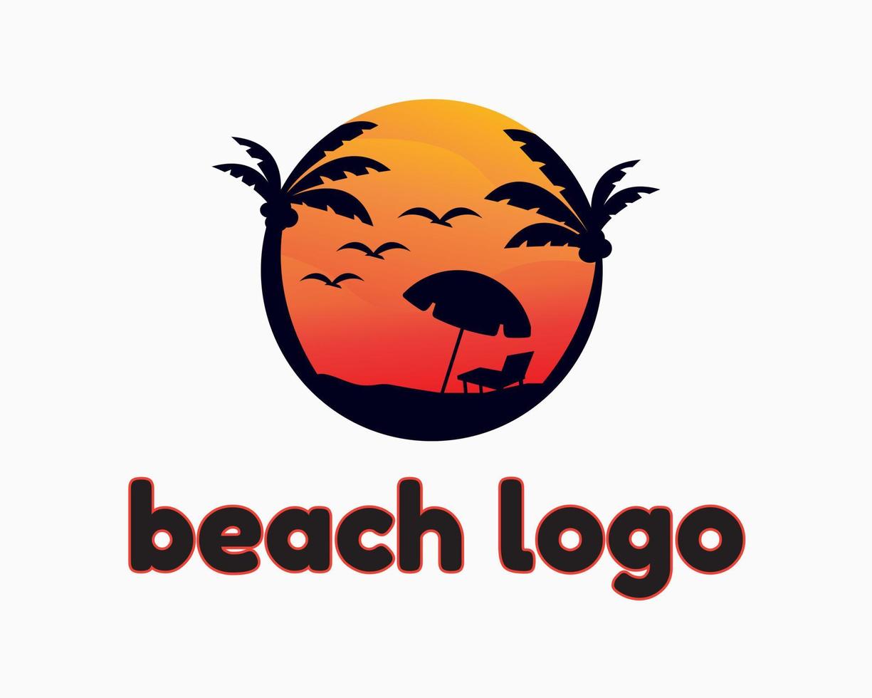 strand zomer logo ontwerp sjabloon. gemakkelijk stijl logo vector