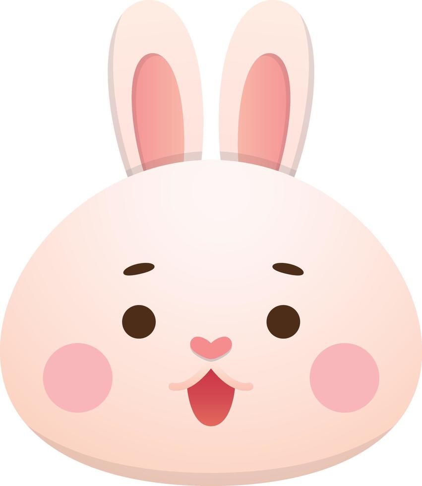 wit konijn karakter of mascotte avatar, schattig en speels uitdrukking, Pasen konijn, vector tekenfilm stijl