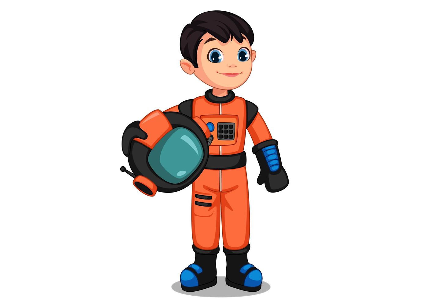 schattige kleine astronaut jongen vector