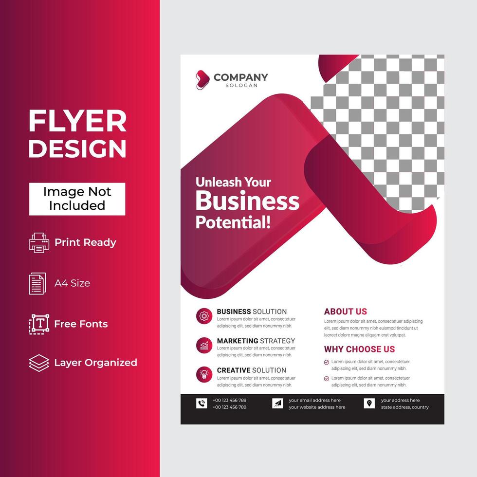 rood sjabloonontwerp voor brochure, jaarverslag of flyer vector