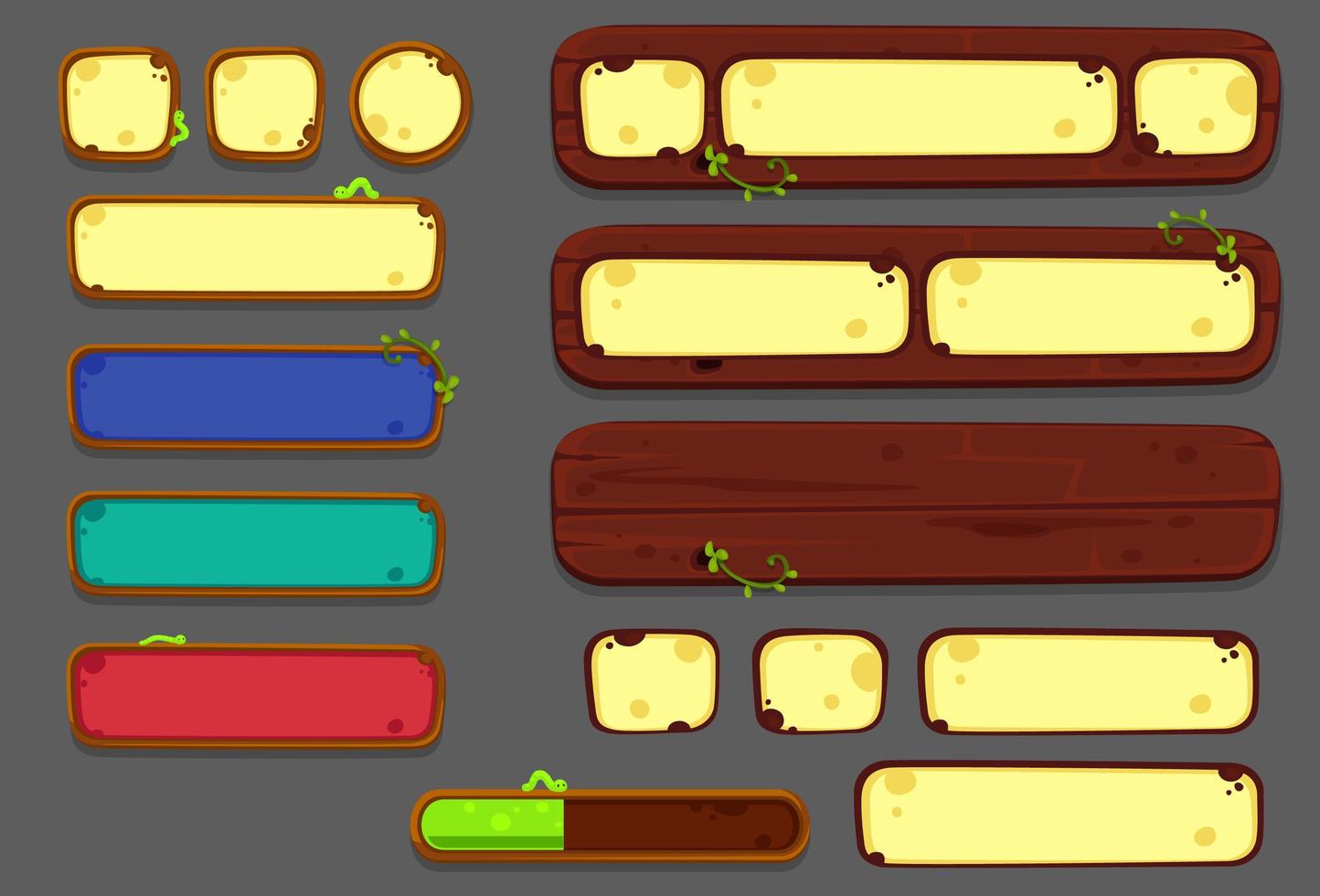 set ui-elementen, knoppen en panelen - deel 2 vector