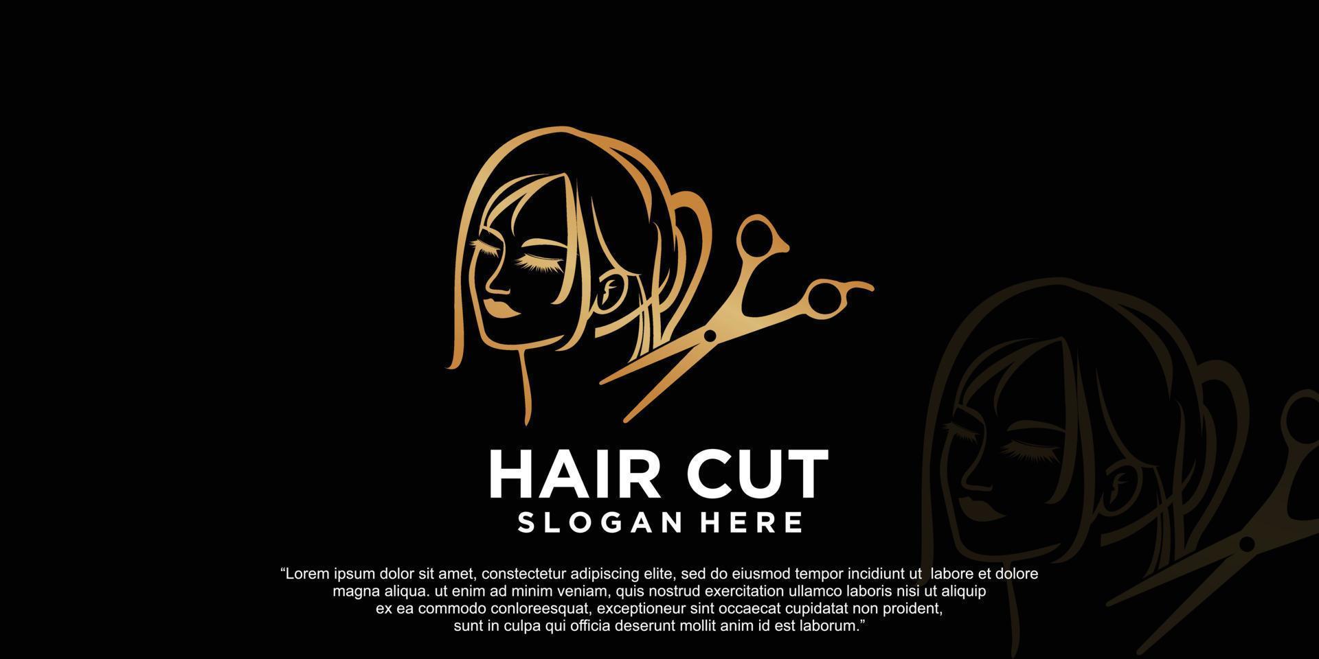 luxe haar- salon logo ontwerp premie vector