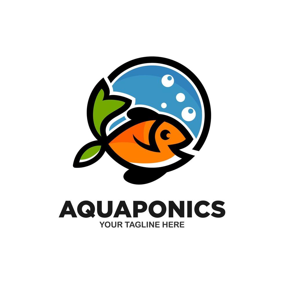 aquaponics logo vector sjabloon