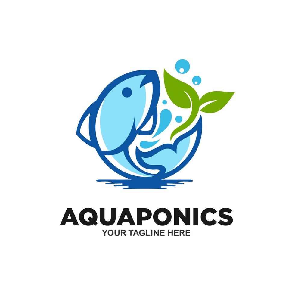 aquaponics logo vector sjabloon