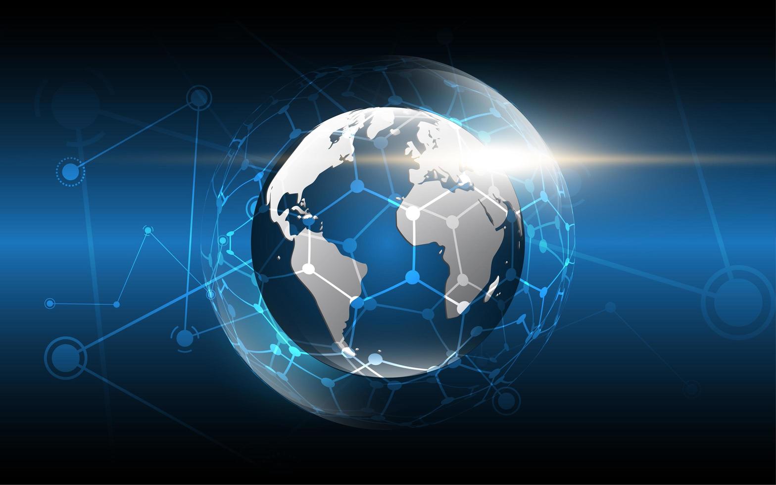 wereldwijde netwerkverbinding wereldkaart achtergrond vector