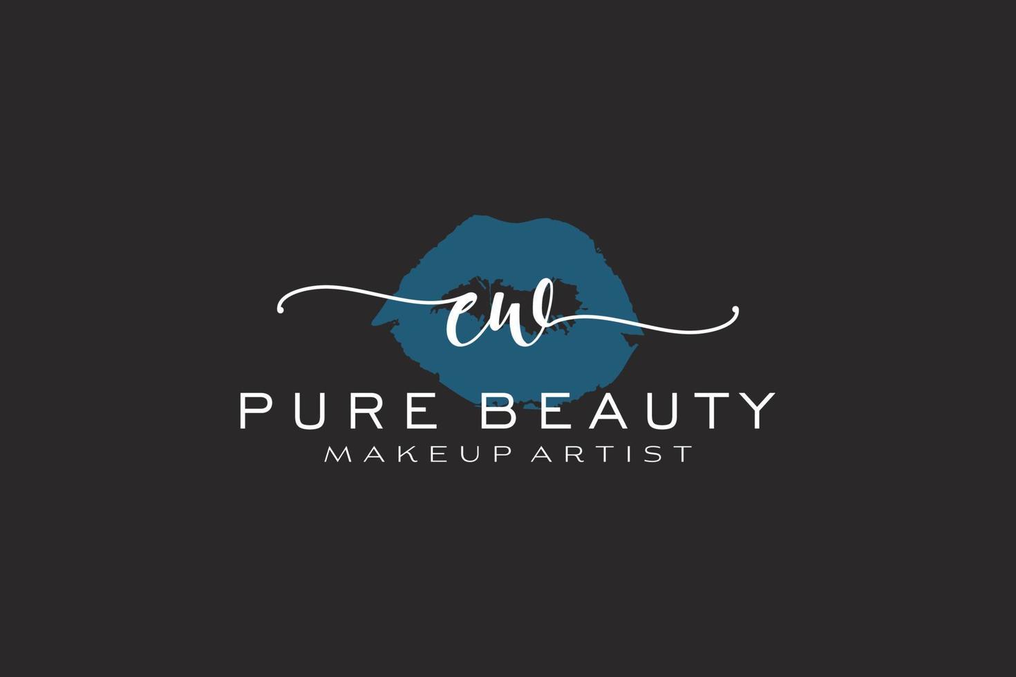 eerste ew waterverf lippen premade logo ontwerp, logo voor bedenken artiest bedrijf branding, blozen schoonheid winkel logo ontwerp, schoonschrift logo met creatief sjabloon. vector