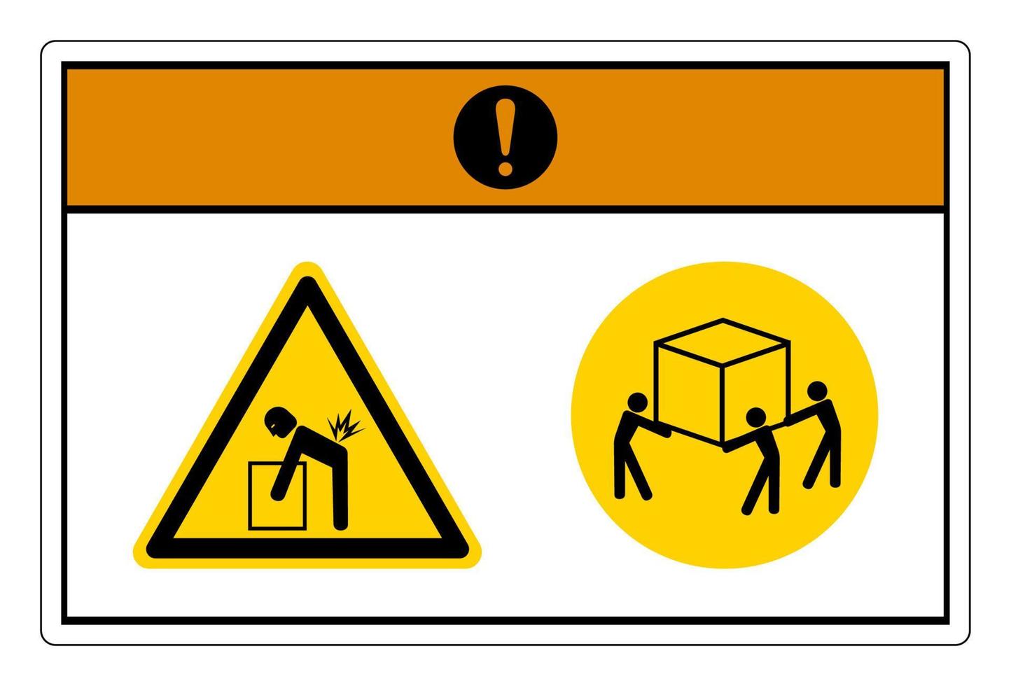 waarschuwing optillen risico gebruik drie persoon optillen symbool teken Aan wit achtergrond vector