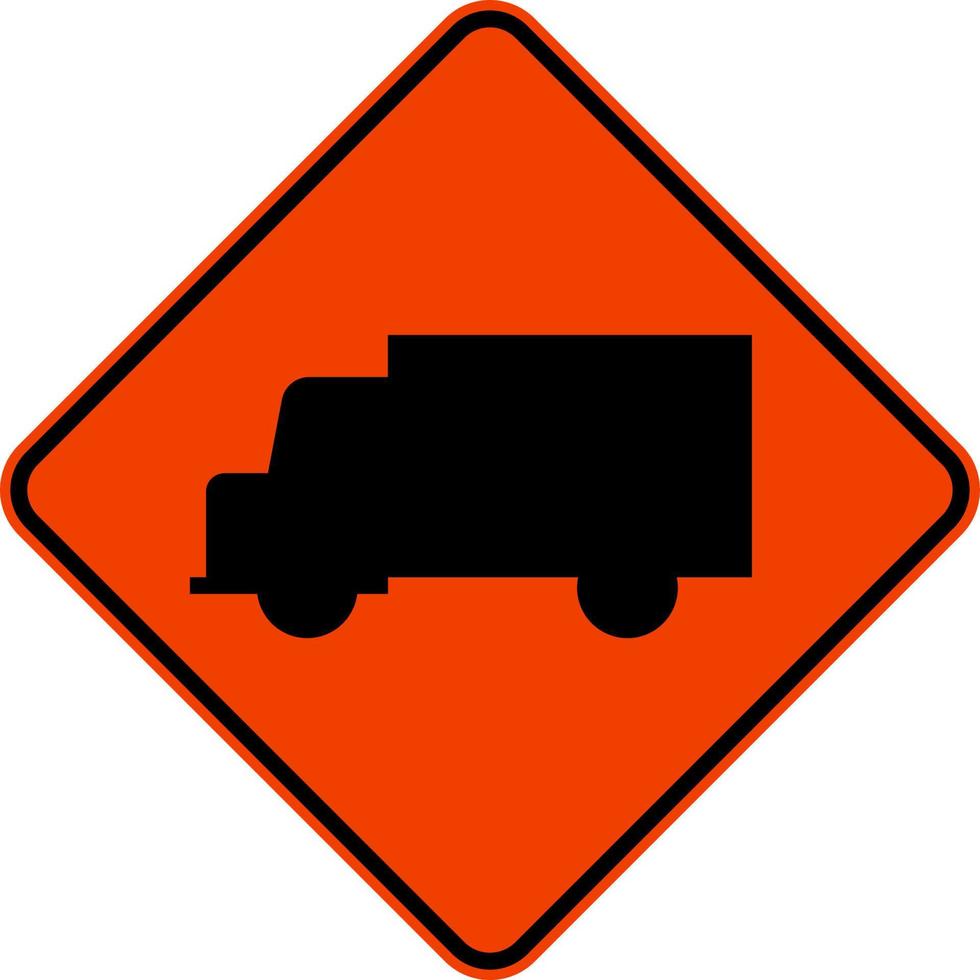 vrachtauto kruispunt teken Aan wit achtergrond vector