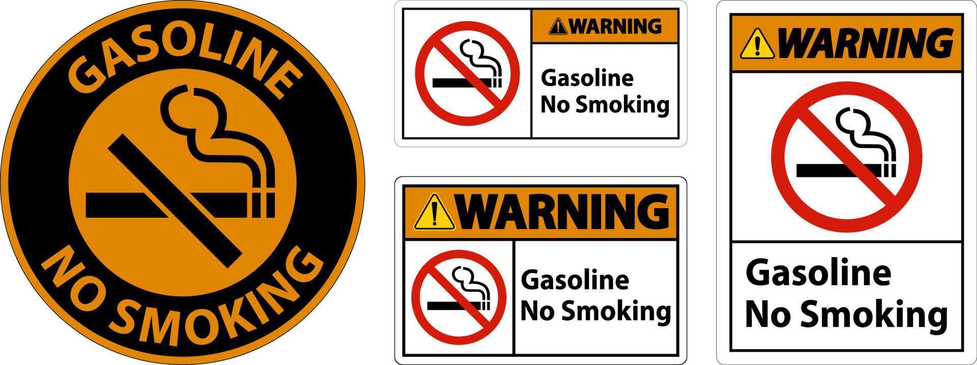 waarschuwing benzine Nee roken teken Aan wit achtergrond vector