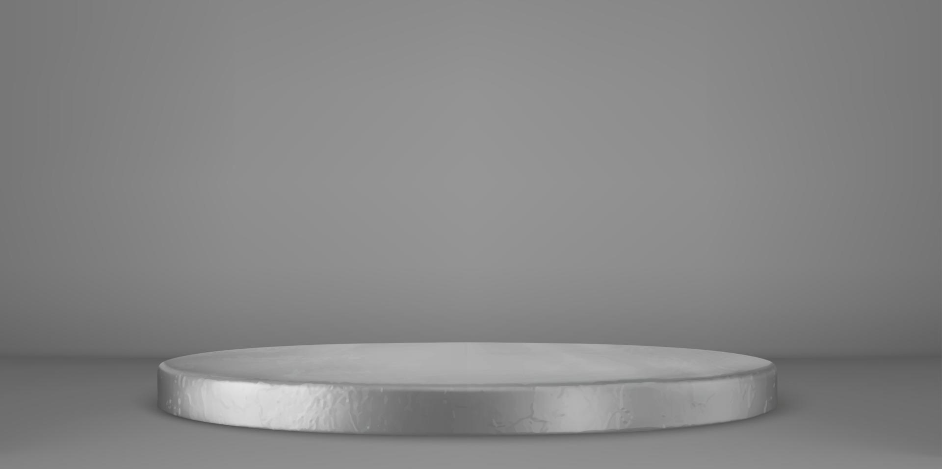 zilver ronde platform, 3d metaal podium vector