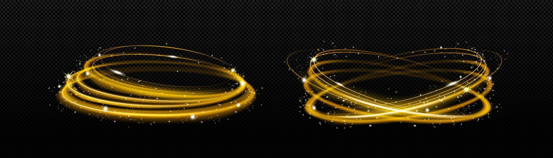 goud gloed spinnen cirkels, snelheid, beweging effect vector