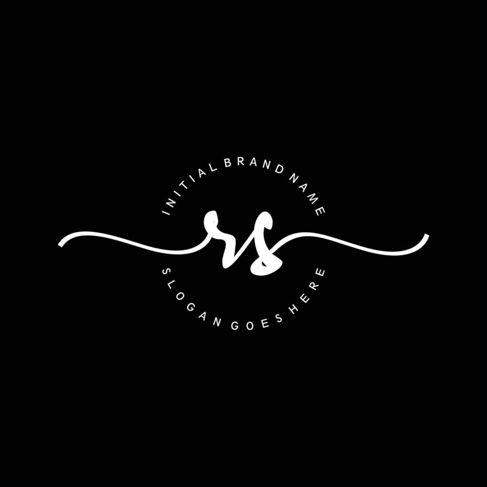 eerste rs handschrift logo sjabloon vector