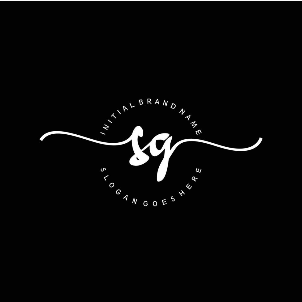 eerste sg handschrift logo sjabloon vector