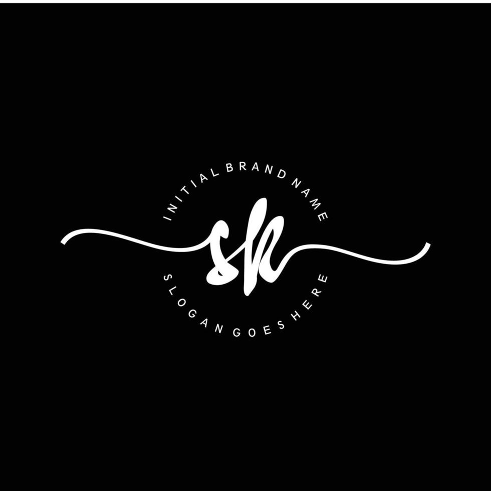 eerste sk handschrift logo sjabloon vector