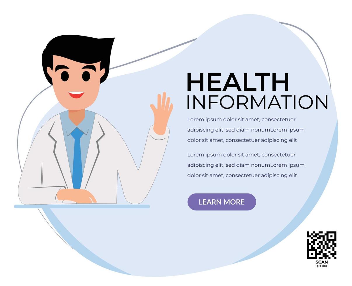 Gezondheid informatie achtergrond met dokter icoon vector