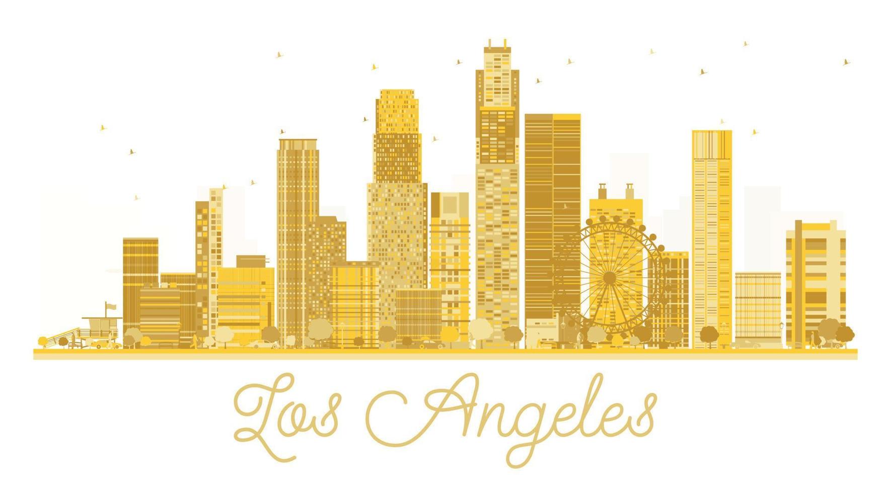 los angeles stad skyline gouden silhouet. vector