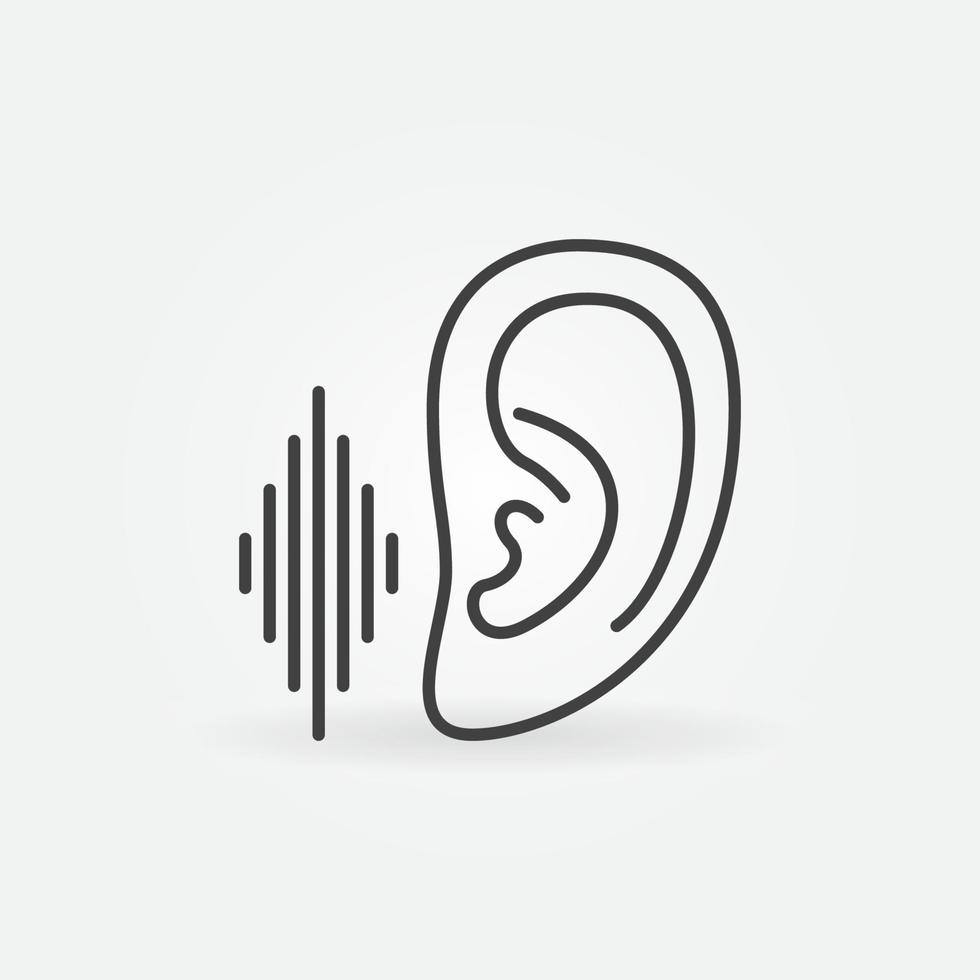 oor met geluid Golf vector luister concept schets icoon