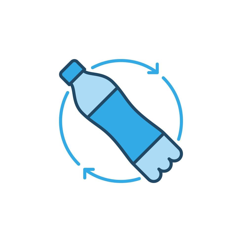 vector recycle plastic flessen concept blauw icoon