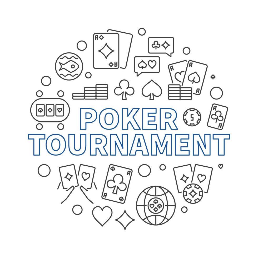 poker toernooi vector concept schets circulaire illustratie