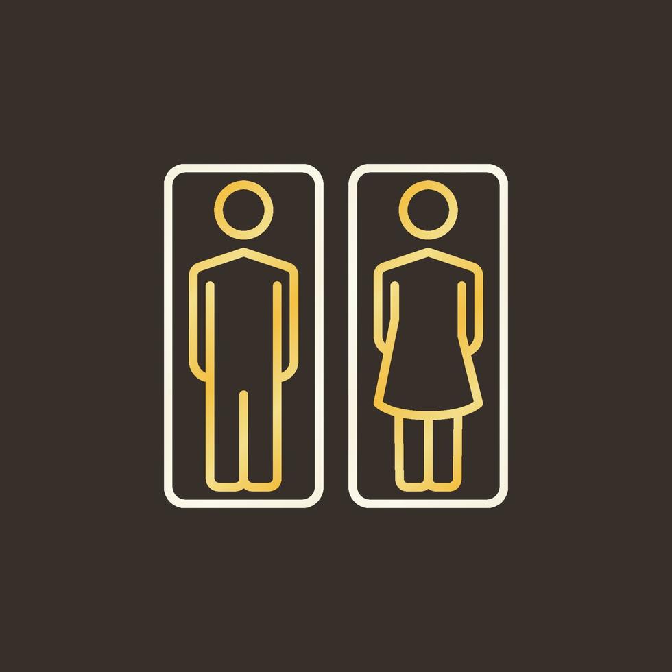 Mens en vrouw toilet kleurrijk schets icoon. vector wc teken