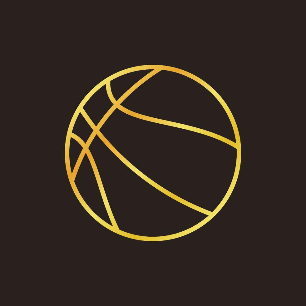 basketbal bal vector concept lineair gouden icoon of logo