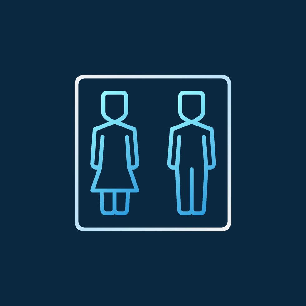 jongen en meisje wc concept gekleurde schets vector icoon of teken