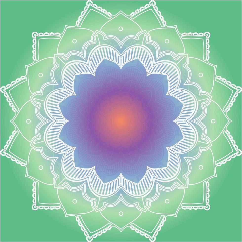 mandala patroon op groene achtergrond vector