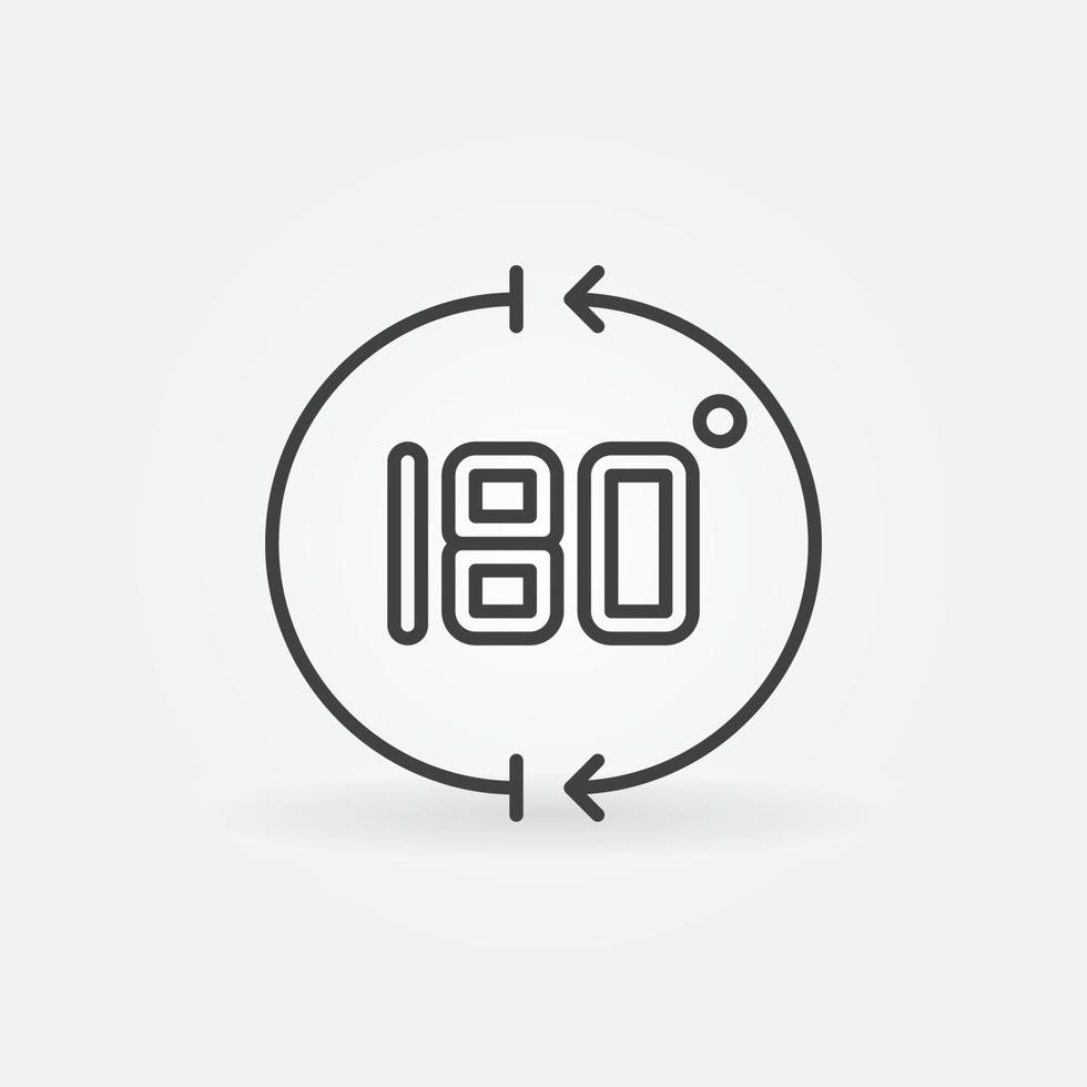 vector 180 graden hoek schets concept icoon