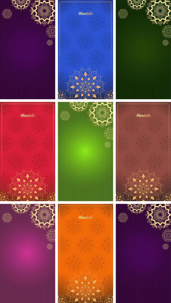 achtergrond sjabloon met mandala-ontwerpen vector
