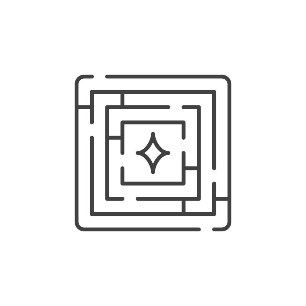 labyrint vector minimaal lineair icoon. doolhof concept symbool