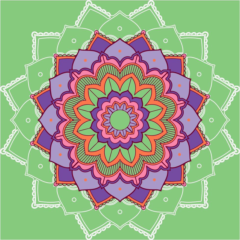 mandala patroon op groene achtergrond vector