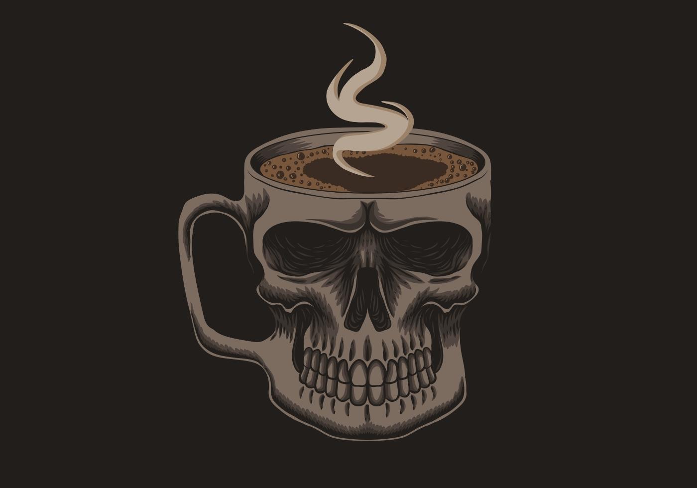 koffie glazen schedel illustratie vector