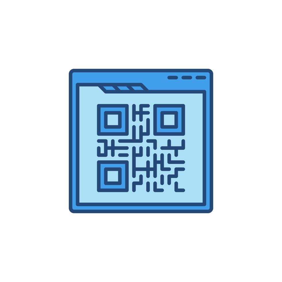 qr code en web browser vector concept gekleurde icoon