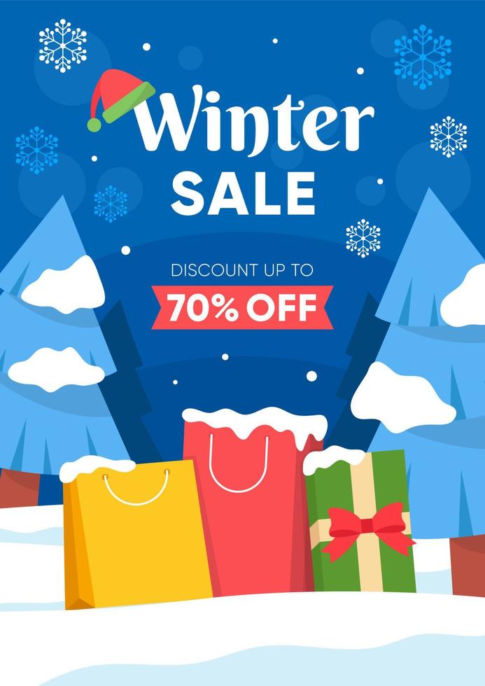 winter uitverkoop korting Promotie poster vector