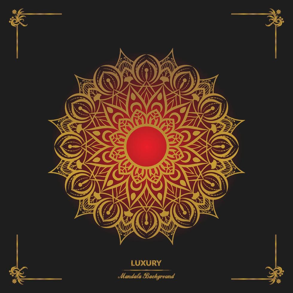 luxe sier mandala ontwerp achtergrond in gouden kleur vector