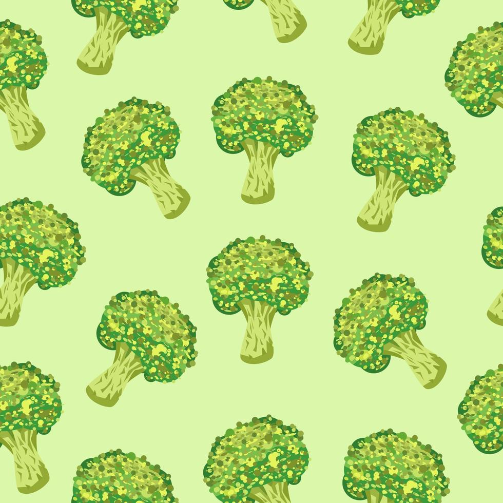 broccoli naadloos patroon in vlak stijl vector