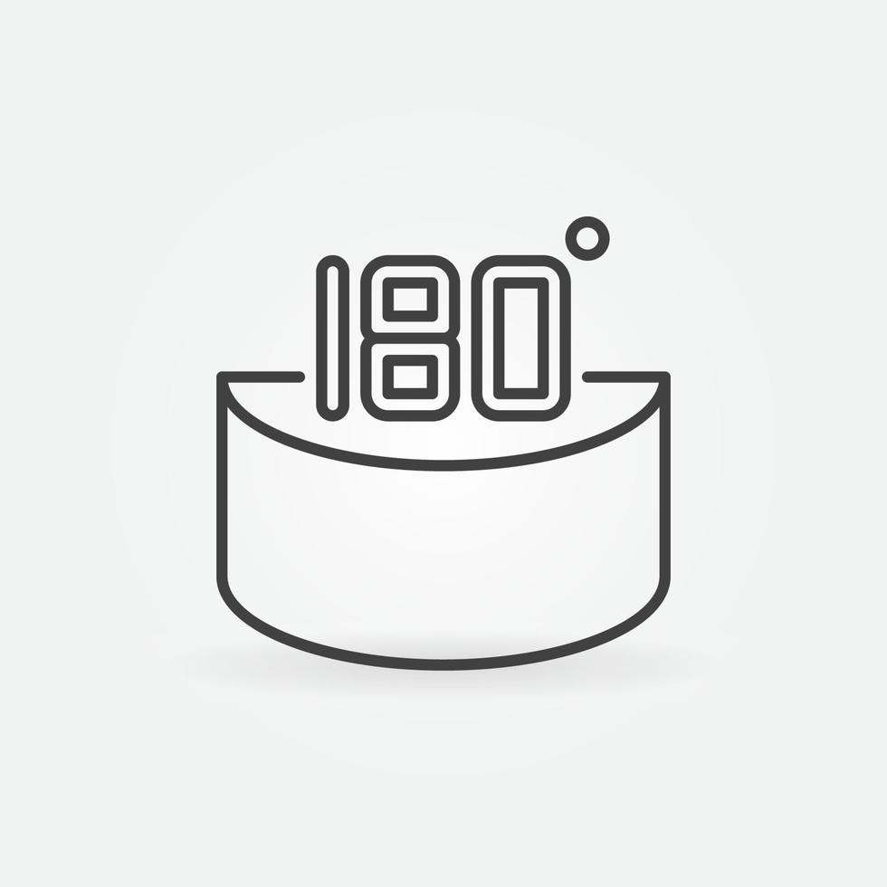 180 graden vector concept icoon of teken in dun lijn stijl