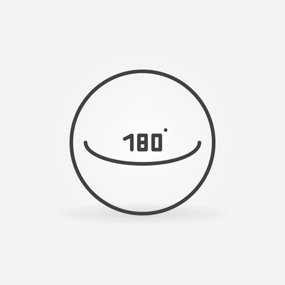 cirkel met 180 graden vector concept icoon in dun lijn stijl