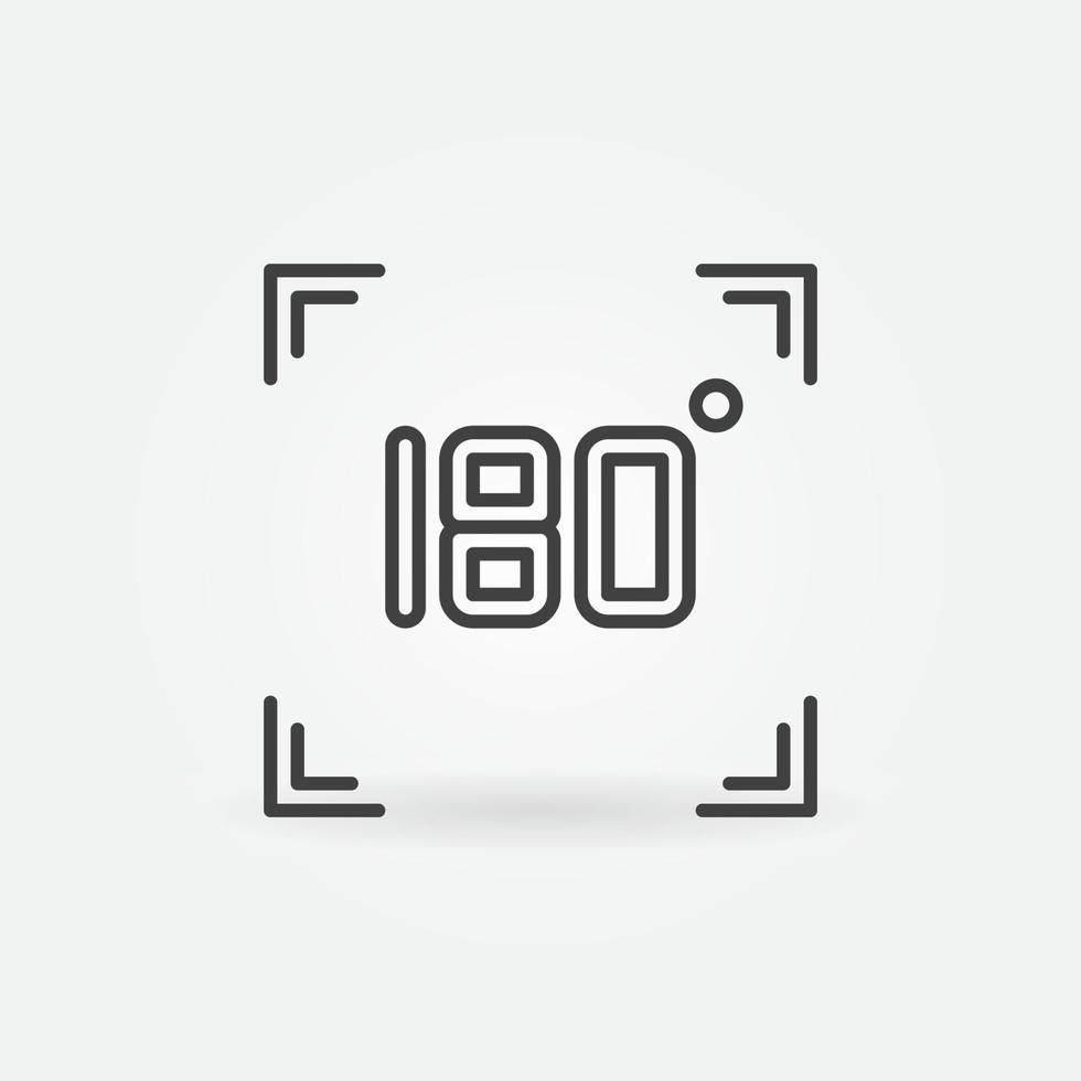 180 graden in plein schets icoon - vector hoek lijn symbool