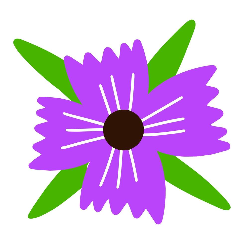 Purper bloem geïsoleerd Aan een witte achtergrond vector