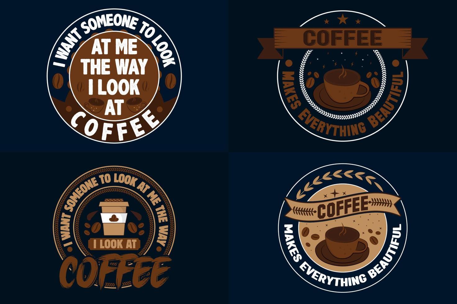 wijnoogst monogram koffie t overhemd ontwerp bundel, koffie etiket t-shirt ontwerp set, koffie citaten SVG besnoeiing bestanden ontwerpen bundel vector