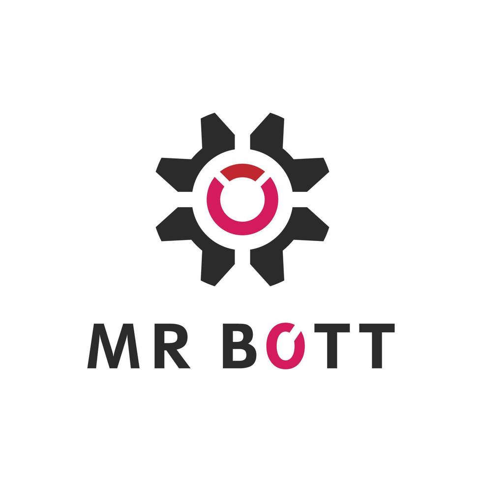 Dhr bott logo ontwerp voor toepassing of software icoon. vector logo ontwerp identiteit. ai logo
