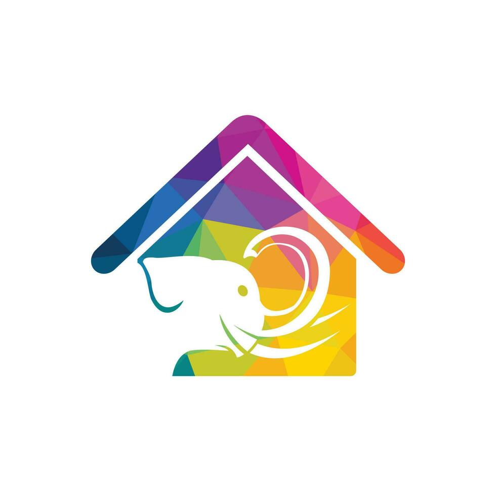 olifant huis vector logo ontwerp.