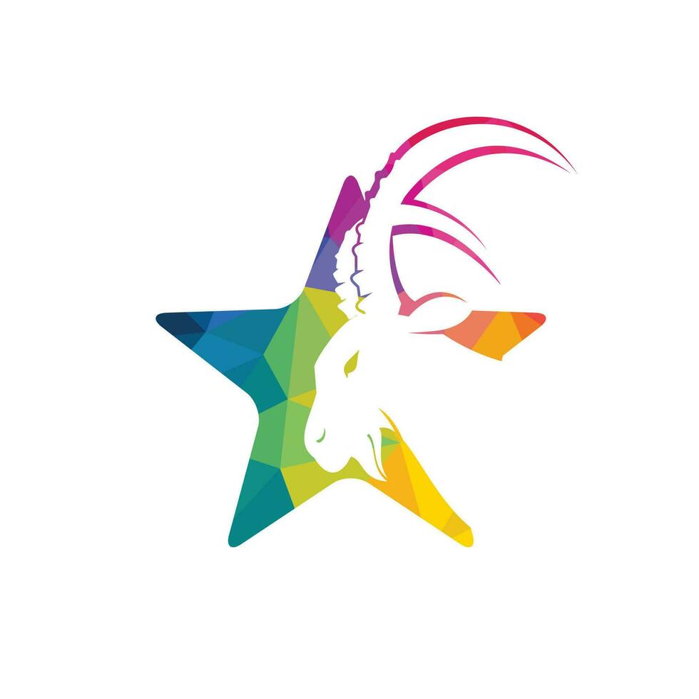 ster geit logo sjabloon vector ontwerp. een baard geit logo concept.